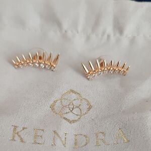 Kendra Scott Rose Gold and Crystal Spike Earrings